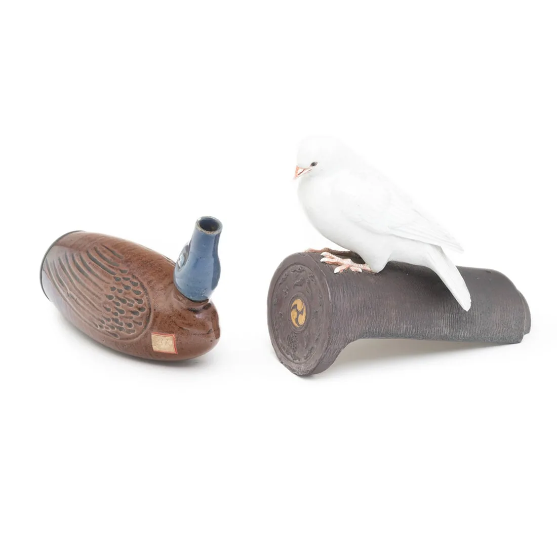 Group of Two Asian Bird Shaped Porcelain Items