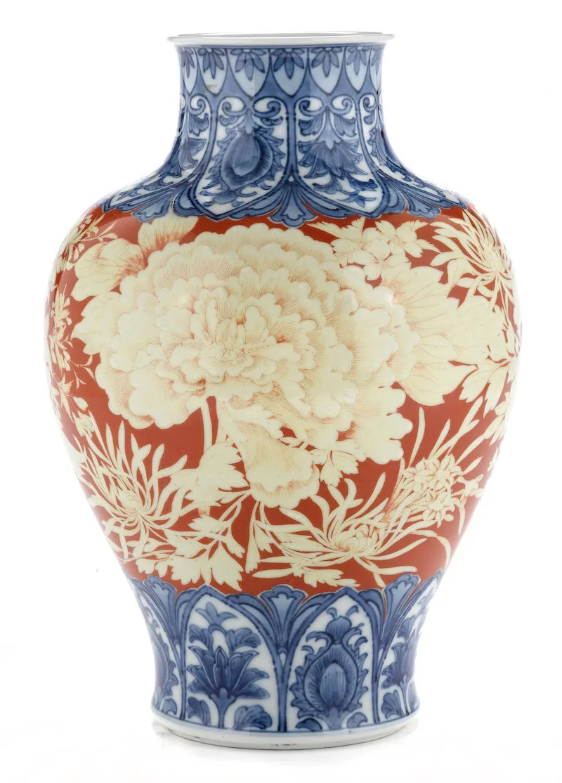 A studio ceramic baluster vase By Makuzu Kozan (1842-1916)