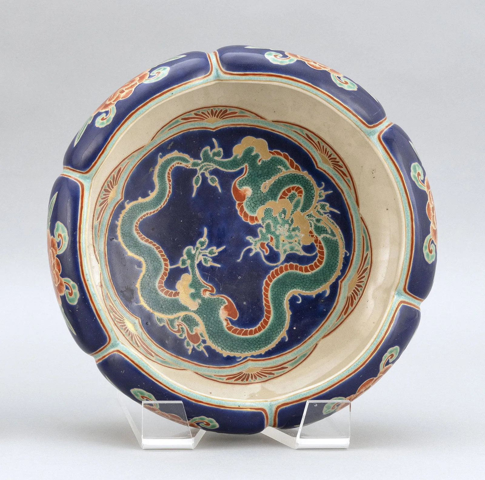 JAPANESE SATSUMA POTTERY BOWL BY MAKUZU KOZAN Meiji