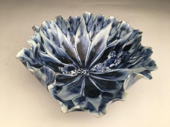 Makuzu Kozan 19th century Japanese blue and white bowl
