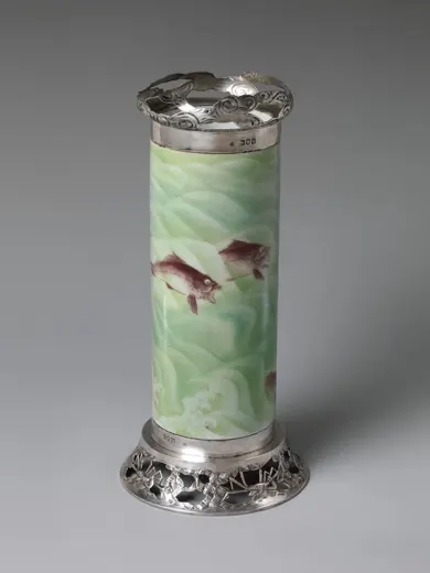 Vase with carps in waves, Met (detail)